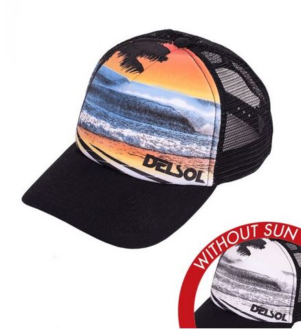 Del Sol "Ocean Surf" Color-changing Trucker Hat- Black